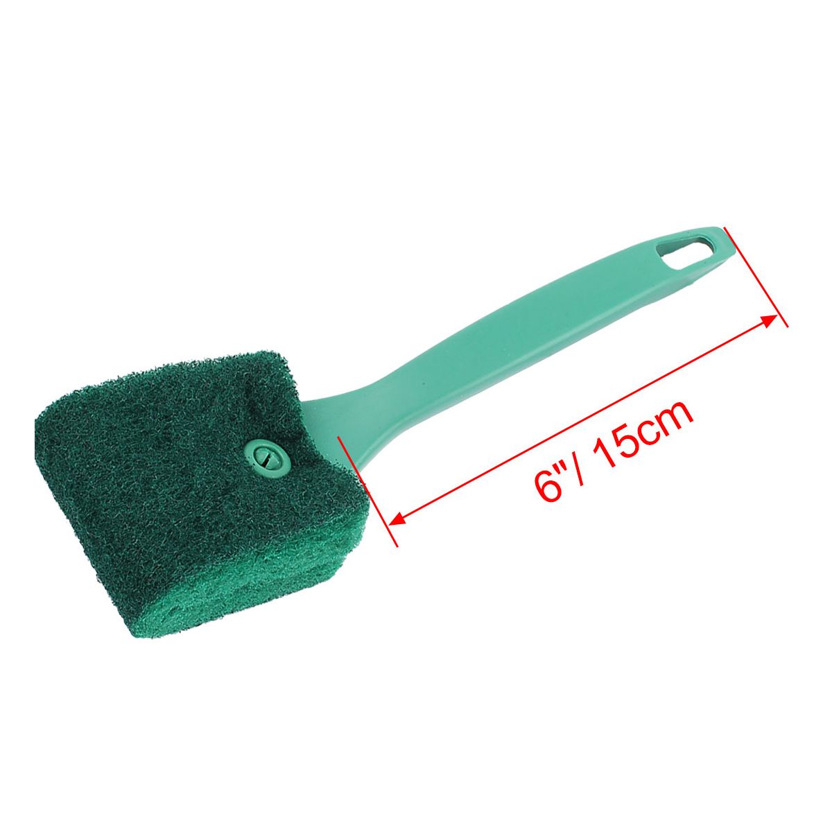 Unique Bargains Plastic Handle Aquarium  Glass Sponge Clean Brush Scrubber Cleaner Green - thumbnail 2