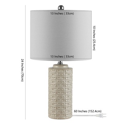 Artef 24" White Ceramic Table Lamp Set with LED Bulbs