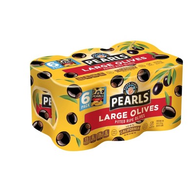 Pearls Olives-to-go Pitted Large Black Ripe Olives - 4.8oz/4pk : Target