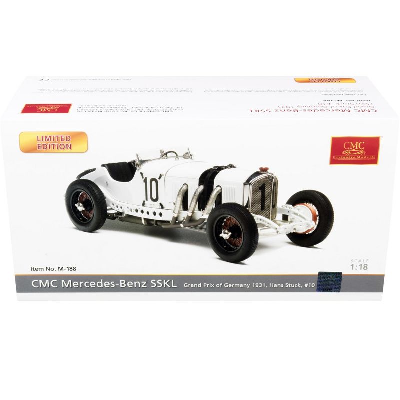 Mercedes Benz SSKL #10 Hans Stuck Grand Prix of Germany (1931) Limited Edition to 800 pieces 1/18 Diecast Model Car by CMC, 4 of 5
