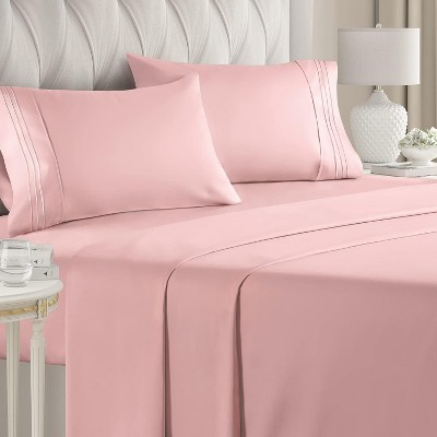 Luxury Soft 4 Piece Solid Bed Sheet Set - Deep Pocket Fits 8"-16" Mattresses - CGK Linens