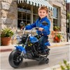 12V Kids Electric Motorcycle w/ Training Wheels - Ride-On Toy for Ages 3-5 w/ Reverse, Headlight, Horn & Music - 2 of 2