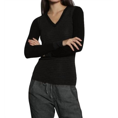 Women's Skinny Rib Vee Pullover - LABEL+thread - image 1 of 4