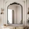 BEAUTYPEAK Vanity Wall Mirror Decorative Vintage Arch Bathroom Mirror with Designed Bottom - 3 of 4