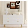 Dresser for Bedroom White Modern 6 Drawer Dresser with Metal Handles - 3 of 4