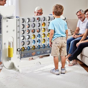 KTMBDW 4-to-Score Giant Game Set with Mesh Bag & Jumbo Connect 4, Basketball Hoop, Ring Toss & Golf Games & Height Adjustable for Kids and Adults - 1 of 4