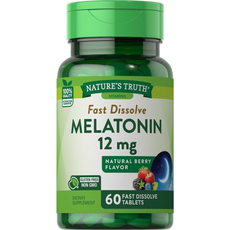 Nature's Truth Melatonin Fast Dissolve Tablets - Berry - 60ct, 1 of 6