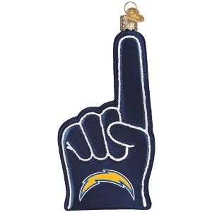 Old World Christmas Blown Glass Ornament for Christmas Tree, Los Angeles Chargers Foam Finger - 1 of 4