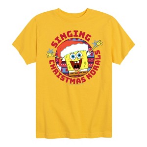 Boys' - SpongeBob SquarePants - Singing Christmas Korals Short Sleeve Graphic T-Shirt - 1 of 4