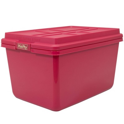 Hefty 18gal Hi-Rise Storage Tote with Red Lid