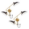 Aspera 2 Light 14.5" Wall Sconce (Set of 2) - SCN4091 - Brass/Black - Safavieh - 4 of 4