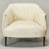 KINWELL 33" Wide Faux Vegan Leather Upholstery Barrel Chair with Metal Legs - 3 of 4