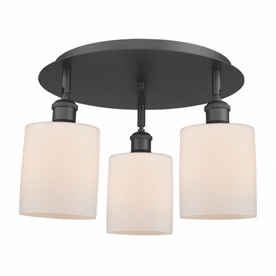 Cobbleskill - 3 Light Flush Mount In Art Deco Style-9.63 Inches Tall and 17.75 Inches Wide