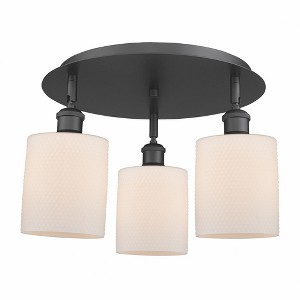 Cobbleskill - 3 Light Flush Mount In Art Deco Style-9.63 Inches Tall and 17.75 Inches Wide - 1 of 1