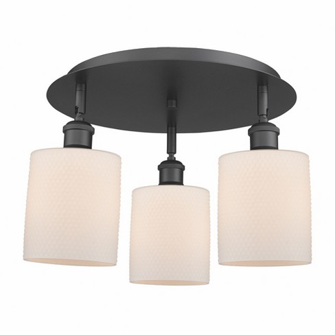 Innovations Lighting Cobbleskill 3 - Light Flush Mount In Matte Black ...