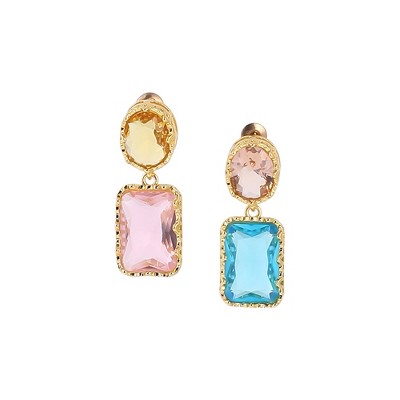 SOHI Women's Azure Blue:Blush Pink The Éléanor Drop Earrings