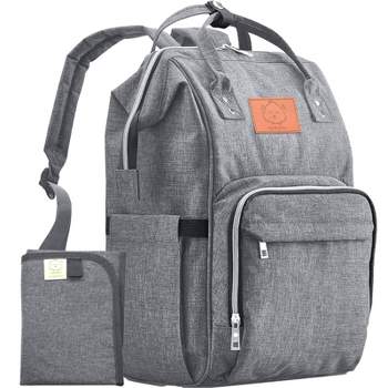 KeaBabies Original Diaper Bag Backpack, Multi Functional Water-resistant Baby Diaper Bags for Girl, Boy (Classic Gray)