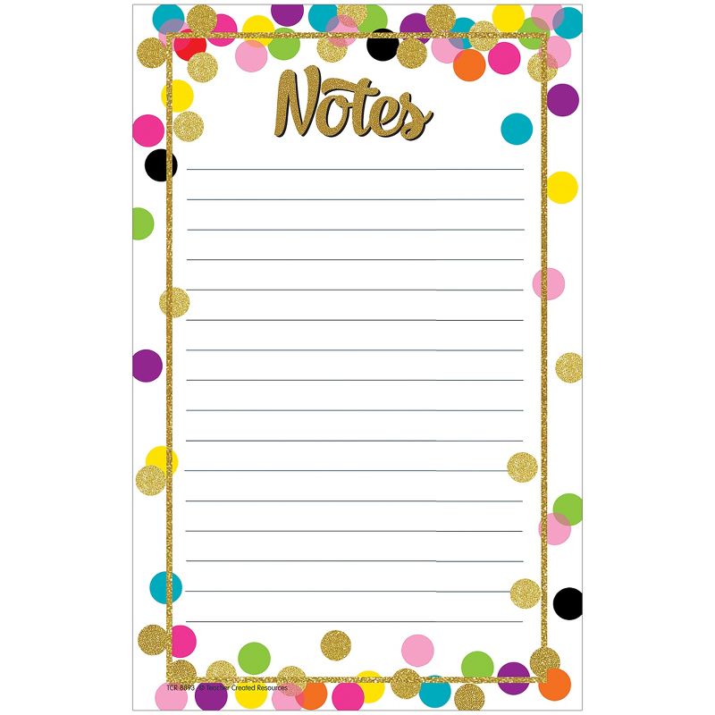 Teacher Created Resources® Confetti Notepad, 5" x 8", 50 Sheets Per Pad, Pack of 6, 2 of 3