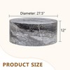 Sevobal Coffee Tables Gray Marble Textured Cylinder with Stone Finish Large Size for Living Room, Gray, 27.5"*27.5"*12" - 3 of 4