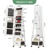 Jewelry Armoire Cabinet with Bottom Drawer & Wheels, 360° Swivel Full Length Mirror with Jewelry Organizer, Brown - 3 of 4