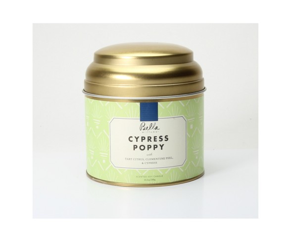 10.2oz Lidded Metal Jar Candle Cypress Poppy - Bella By Illume