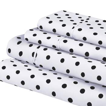 Polka Dot 600 Thread Count Cotton Blend Deep Pocket Bed Sheet Set by Blue Nile Mills