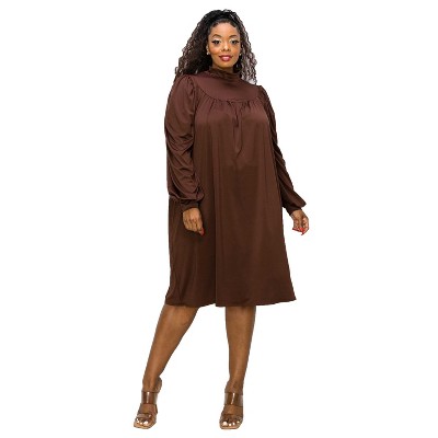 L I V D Women's Amal Mock Neck Dress
