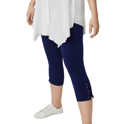 ellos Women's Plus Size Seamed Capris - 18, Blue