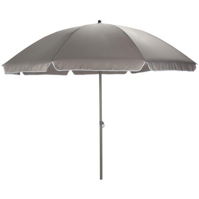 Laurenti 6-Person Grey Glass-Top Outdoor Dining Set with Umbrella