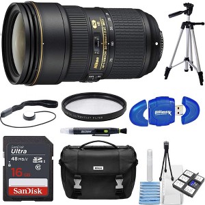 Nikon AF-S NIKKOR 24-70mm f/2.8E ED VR Lens with 16GB Memory Card, UV Filter, Bag, Card Reader, Mem Card Wallet and (4 Items) - 1 of 4