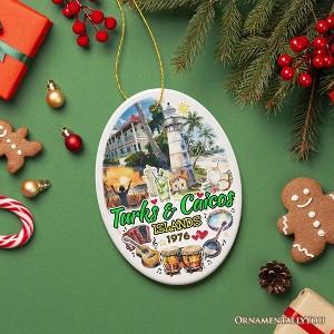 Artistic Turks and Caicos Islands Beach Paradise Ornament, Unique Tropical British Overseas Territories Vacation Souvenir| OrnamentallyYou - 1 of 4
