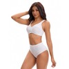 INSPIRE CHIC Lingerie Sets for Women Front Closure Wirefree Bras and Mid-Waisted Full Coverage Briefs - 4 of 4