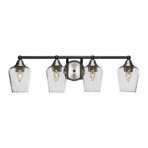 Toltec Lighting Paramount 4 - Light Vanity in  Matte Black/Brushed Nickel with 5" Clear Bubble Shade - 1 of 1