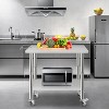 Heavy Duty Stainless Steel Work Table, Adjustable Height Utility Table for Home, Garage, and Restaurant Use - 2 of 4