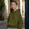 Dalix Butterfly Embroidery Relaxed Hoodie Soft Fleece Sweatshirt Drawcord Fit Lounge Womens - 3 of 4
