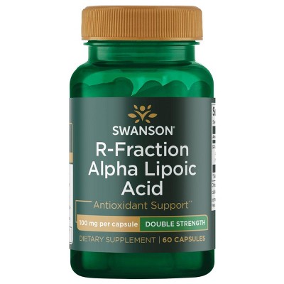Swanson R-Fraction Alpha Lipoic Acid - Double Strength 100 mg 60 Capsules.