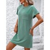 Womens Striped Summer T-Shirt Dress Lounge Pajamas Dress Casual Shirt Dresses Swing Flowy Tunic Fashion Loose Sundress with Faux Pockets - 3 of 4
