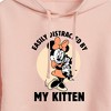 Women's - Disney Classics - Easily Distracted By Kittens Minnie Cropped Graphic Hoodie - 2 of 3