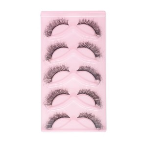 Unique Bargains Dense False Eyelashes QLF25# Black 5 Pair - 1 of 4