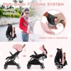 Infans Lightweight Baby Stroller Aluminium Frame w/ Net for Travel Pink - 3 of 4