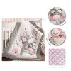 Night Owl Pink 5-Piece Nursery Crib Bedding Set - Levtex Baby - 3 of 4