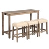 NicBex Dining Room Table Set for 3 Rustic Counter Height Table with MDF Tabletop, Wooden Frame, USB Ports and 3 Stools for Kitchen - 4 of 4