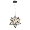 CLAXY Moravian Star Pendant Light Seeded Glass Shade, 16 inches - 4 of 4