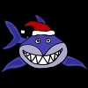 Girl's Design By Humans Funny Christmas Shark in Santa Hat By SmileToday T-Shirt - 2 of 3