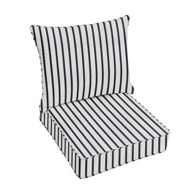 black and white striped outdoor seat cushions