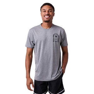 Demon Slayer Tanjiro Earring & Fox Mask Men's Athletic Heather Crew Neck Short Sleeve Performance Tee - 1 of 4