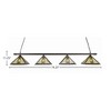 Toltec Lighting Square 4 - Light Island Pendant Light in  Bronze with 14" Santa Cruz Art Glass Shade - 2 of 2