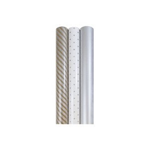 JAM Paper Assorted Gift Wrap Holiday Wrapping Paper Set 53.5 Sq. Ft Total Silver Collection 3 - 1 of 1