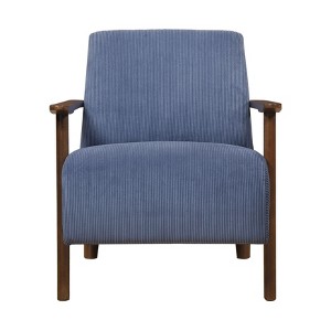PAGED Corduroy Accent Chairs,Arm Chair with Solid Wood Arms and Legs in Brown Finish,Comfy Chairs for Living Room,Bedroom - 1 of 4