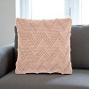 HomeRoots Boho Mauve Rose Textural Chevron Throw Pillow - 2 of 4